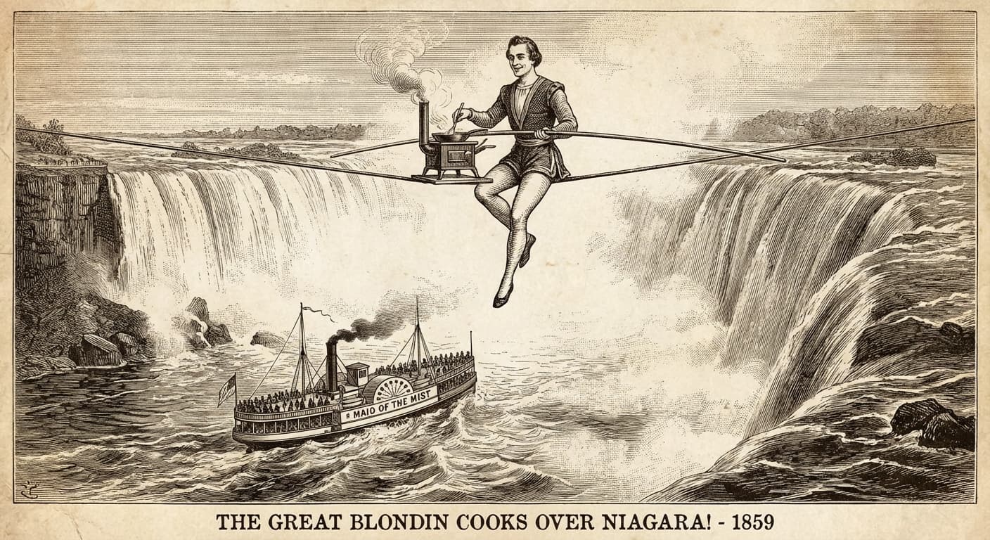 The Daredevil Who Cooked an Omelet Over Niagara: The High-Wire Antics of the Great Blondin